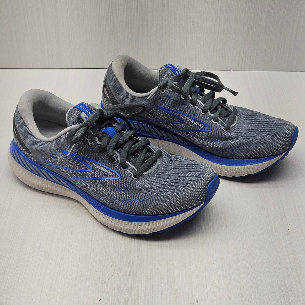 Brooks Glycerin GTS 19 Mens 7 Wide 2E Gray Blue Running Shoes 1103572E095